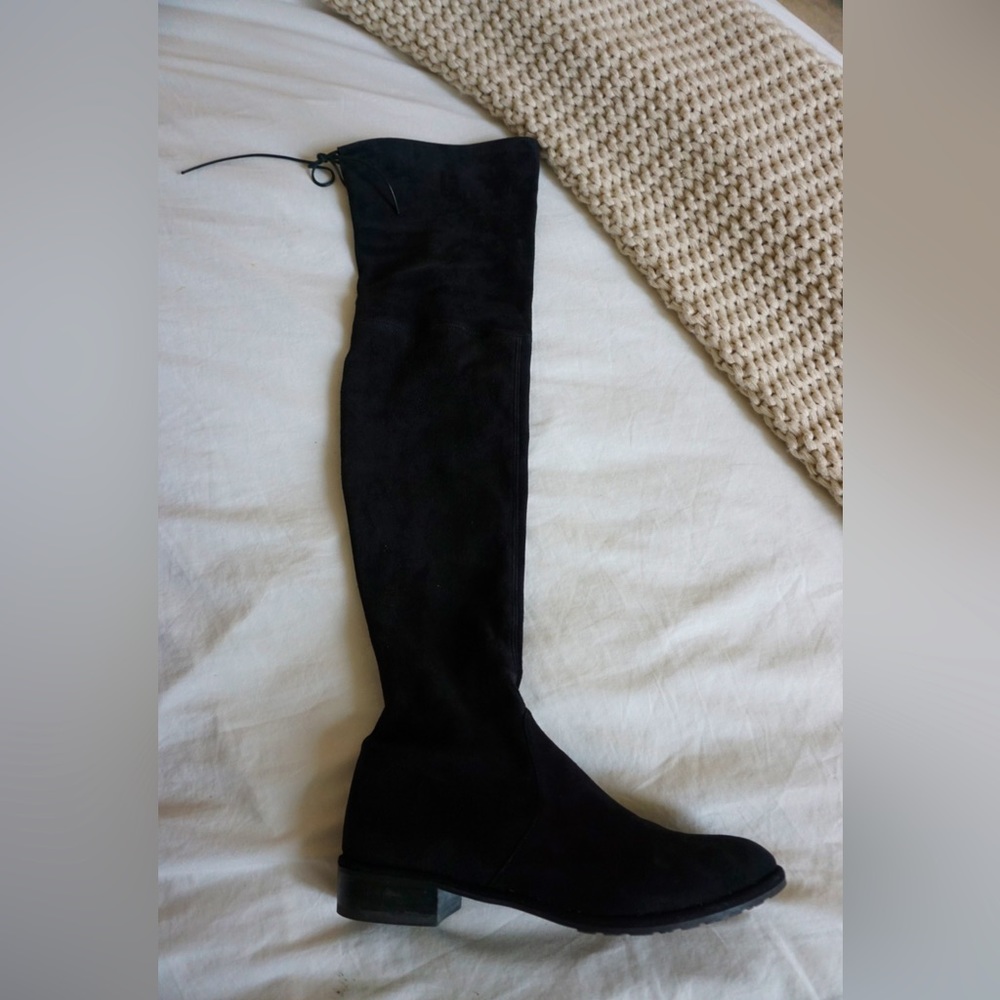 STUART WEITZMAN Lowland knee high black suede boots